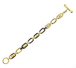 Italian 18K Gold Citrine Link Bracelet
