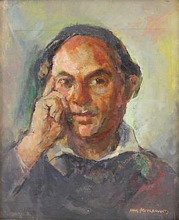 MEYEROWITZ, William. Oil on Canvas. Portrait of a