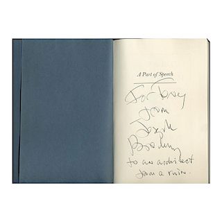 Joseph Brodsky. A part of Speech. 1st American Edition Autographed by the Author, New York, 1980.