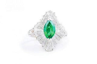An Emerald and Diamond Ballerina Ring, by Tiffany & Co.