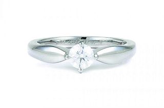 A Platinum Diamond Solitaire Ring, by Bulgari
