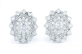A Pair of Diamond Buccellati-Style Earrings