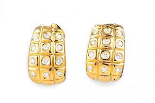A Pair of Gold Diamond Earrings, by Van Cleef & Arpels