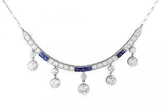 An Art Deco Sapphire and Diamond Necklace