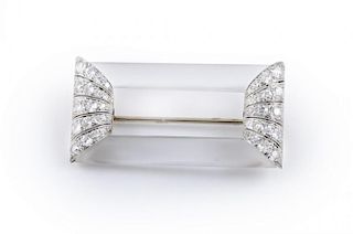An Art Deco Crystal and Diamond Pin, by Marchak