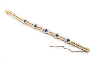A Fine Sapphire and Diamond Bracelet