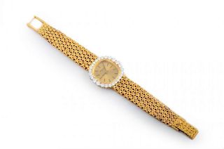 A Ladies Gold Diamond Watch, by Patek Philippe