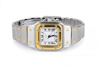 A Two-Toned Automatic Santos Ladies Watch, by Cartier