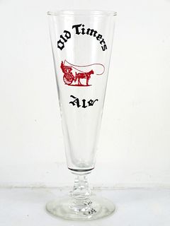 1957 Old Timers Ale 8½ Inch Tall Stemmed ACL Drinking Glass Findlay, Ohio