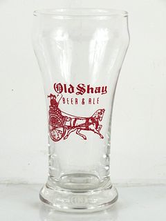1955 Old Shay Beer/Ale 6 Inch Tall Bulge Top ACL Drinking Glass Jeannette, Pennsylvania