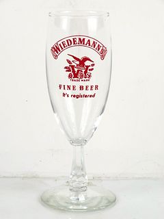 1955 Wiedemann's Fine Beer 7¼ Inch Tall Stemmed ACL Drinking Glass Newport, Kentucky