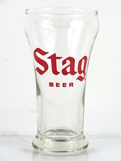 1947 Stag Beer (large logo) 5¼ Inch Tall Bulge Top ACL Drinking Glass Belleville, Illinois