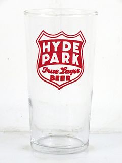1942 Hyde Park True Lager Beer 5¼ Inch Tall Straight Sided ACL Drinking Glass Saint Louis, Missouri