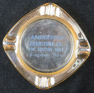 1960 Anderson Furniture Co.  Kingsport  Tennessee Glass Ashtray Chicago, Illinois