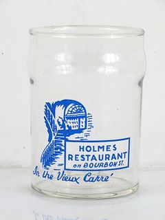 1950 Holmes Restaurant New Orleans  Louisiana 3½ Inch Tall Drinking Glass