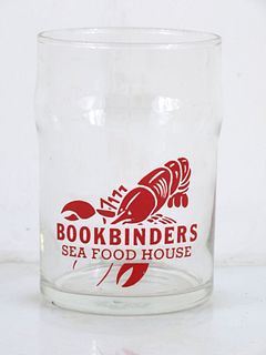1960 Bookbinders Seafood House Lobster  Philadelphia 3½ Inch Tall Drinking Glass