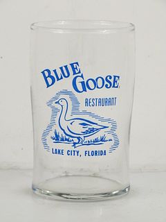 1950 Blue Goose Restaurant  Lake City  Florida 3¾ Inch Tall Drinking Glass