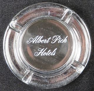 1959 Albert Pick Hotels Glass Ashtray Chicago, Illinois