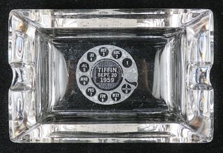 1959 Historic Tiffin Ohio Dial Telephone Debut Glass Ashtray Chicago, Illinois