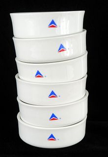 1970 Lot of 6 Delta Airlines 4¾ inch Bowls Dishware Chicago, Illinois