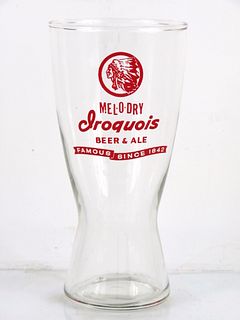 1957 Iroquois Mel-O-Dry Beer/Ale 6½oz Bulge Top ACL Drinking Glass Buffalo, New York