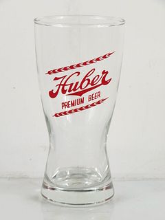 1958 Huber Premium Beer 5⅔ Inch Tall Bulge Top ACL Drinking Glass Monroe, Wisconsin