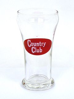 1955 Country Club Beer 5¼ Inch Tall Bulge Top ACL Drinking Glass St. Joseph, Missouri
