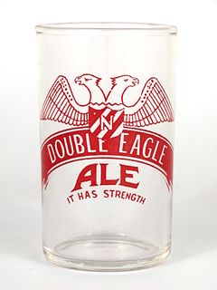 1937 Double Eagle Ale 4 Inch Tall Straight Sided ACL Drinking Glass New Orleans, Louisiana