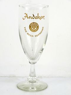 1969 Andeker Beer 7½ Inch Tall Stemmed ACL Drinking Glass Milwaukee, Wisconsin