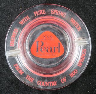 1970 Pearl Beer Glass Ashtray San Antonio, Texas