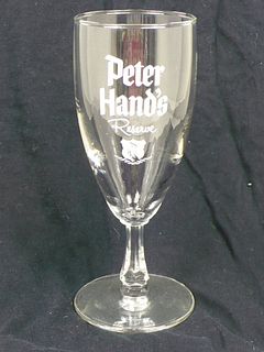 1956 Peter Hand's Reserve Beer 7 Inch Tall Stemmed ACL Drinking Glass Chicago, Illinois