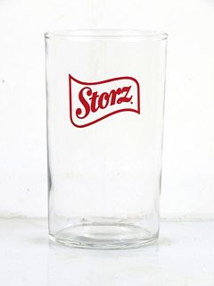 1955 Storz Beer 4 Inch Tall Straight Sided ACL Drinking Glass Omaha, Nebraska