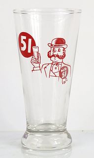1952 Goldcrest 51 Beer 5½ Inch Tall Flared Top ACL Drinking Glass Memphis, Tennessee
