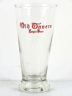1947 Old Tavern Beer 5½ Inch Tall Flared Top ACL Drinking Glass Warsaw, Illinois
