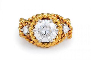 A Gold Rope and Diamond Ring, by Schlumberger for Tiffany & Co.