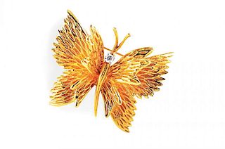 A Diamond Butterfly Pin, by Tiffany & Co.