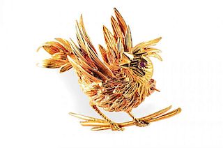 A Gold Bird Pin, by Boucheron
