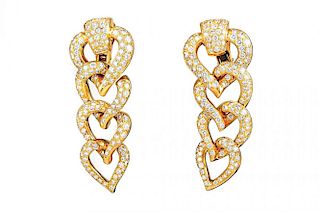 A Pair of Diamond Link Pendant Earrings, by Mellerio