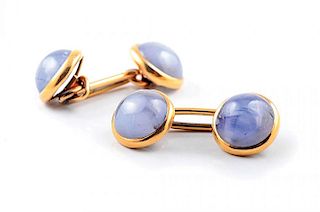 A Pair of Star Sapphire Cufflinks, by Black Starr & Frost