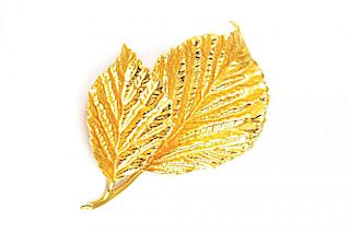 A Gold Leaf Pin, by Tiffany & Co.