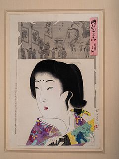 Toyohara Chikanobu (1838-1912) Kansei no Koro, Bijin in the Kansei Era