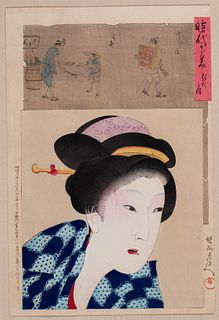 Toyohara Chikanobu (1838-1912) Bijin in the Bunsei Era