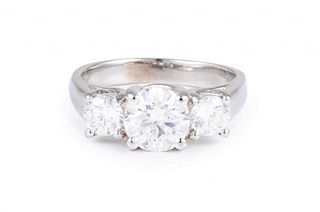 A Three Stone Diamond Engagement Ring