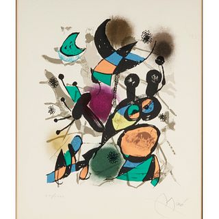 Joan Miro, color lithograph, 1977