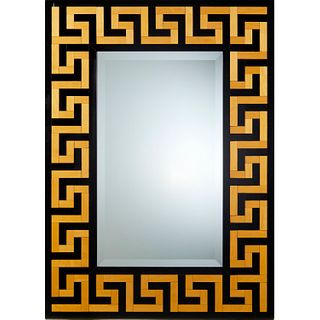 David Linley (attrib) inlaid Greek Key mirror