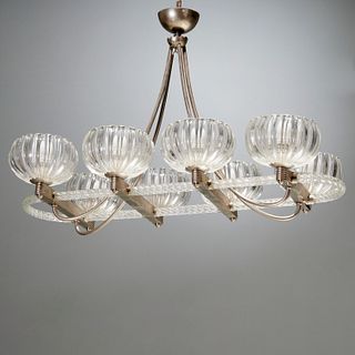 Ercole Barovier, six light chandelier