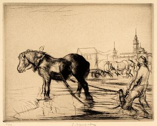 Edmund Blampied (1886-1966) Ostend Horse, 1926