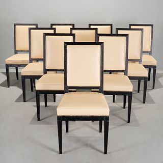 (10) Ebonized wood side chairs, Peter Marino