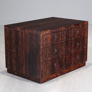 Petit palm wood three-drawer commode, Peter Marino
