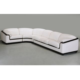 Roche Bobois leather L-shaped sectional sofa
